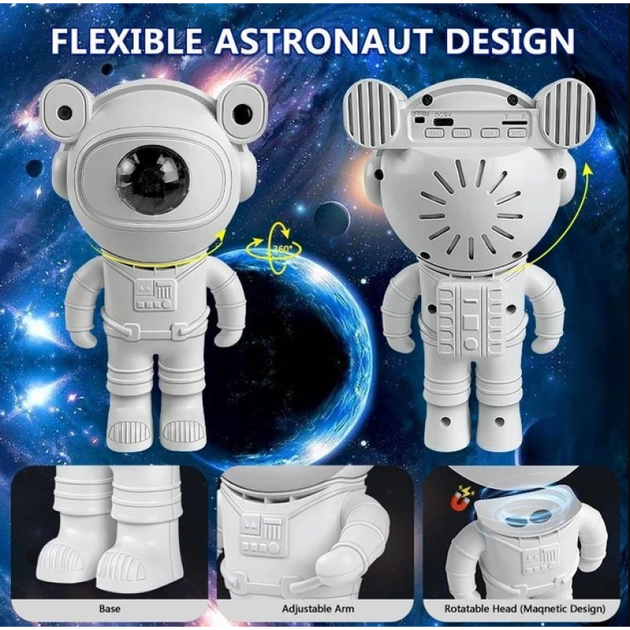 Ночник проектор космонавт Astronaut XL-819 астронавт с подсветкой и Bluetooth колонкой пульт ДУ - изображение 2