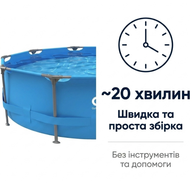 Каркасный бассейн для дачи и детей 305 x 76 см, 4383 л Avenli - изображение 4