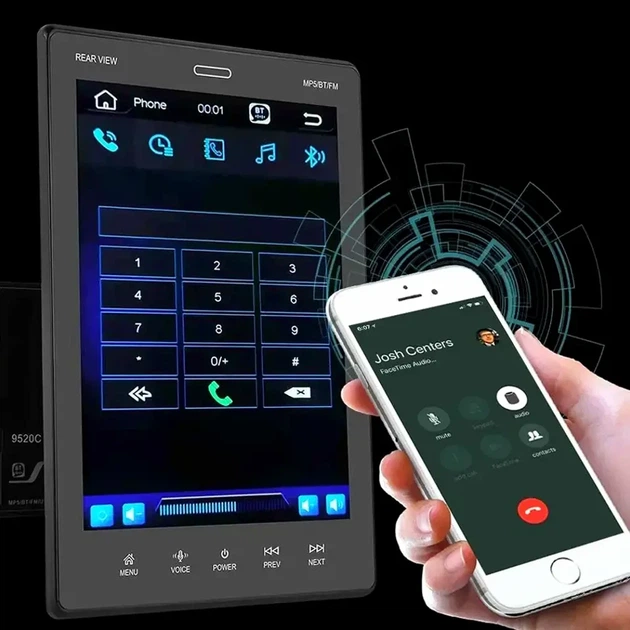 Автомагнитола 2Din 9.5 дюймов 45 Вт Bluetooth USB Windows CE 6.0 модель 9520 - изображение 6