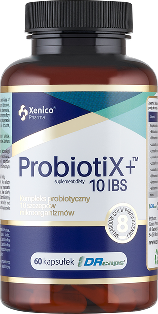 Харчова добавка Xenico Pharma Probiotix+ 10 IBS 60 капсул (5905279876781) - Фото 1 Харчова добавка Xenico Pharma Probiotix+ 10 IBS 60 капсул (5905279876781) - зображення 1
