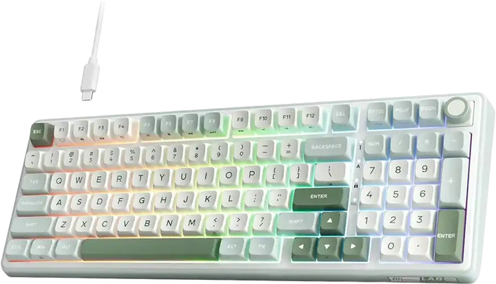 Клавіатура дротова RK ROYAL KLUDGE R98Pro Sky Cyan Gaming Beige Switch (RK-R98PRO-SKYCYN-BEGSW-US) - Фото 2 Клавіатура дротова RK ROYAL KLUDGE R98Pro Sky Cyan Gaming Beige Switch (RK-R98PRO-SKYCYN-BEGSW-US) - зображення 2
