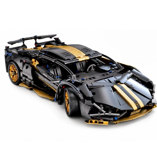 Конструктор машина Техник Lamborghini Black-Gold детский конструктор для мальчиков гоночная спортивная машинка Lamborghini для сборки для взрослых и детей большой игровой развивающий набор подарок на день рождения 1314 деталей - изображение 8