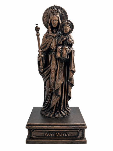 Статуэтка Ave Maria бронзовая религиозная — коллекционная скульптура Девы Марии, 24 см - изображение 2