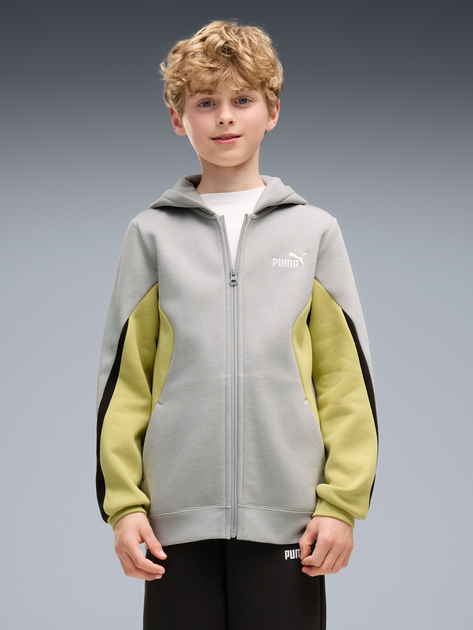 Детский спортивный костюм (толстовка + штаны) для мальчика Puma Essentials Block 69521963 134-140 см Gray Echo (4070033444702) - Фото 3 Детский спортивный костюм (толстовка + штаны) для мальчика Puma Essentials Block 69521963 134-140 см Gray Echo (4070033444702) - изображение 3