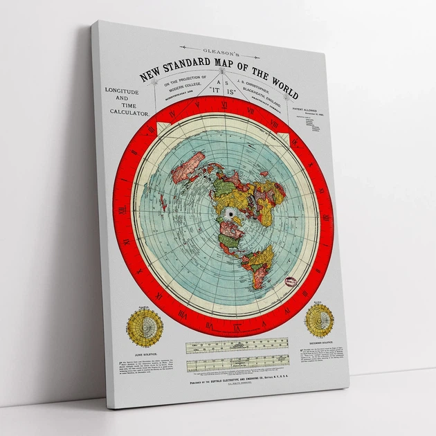 Интерьерная картина Карта Глисона, плоская Земля , Alexander Gleason, Flat Earth Map (1892), 106×75 см (id6151) - изображение 2