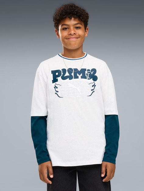 Детский лонгслив для мальчика Puma Mid90S 69466205 134-140 см White Glow Heather (4070033370308) - Фото 1 Детский лонгслив для мальчика Puma Mid90S 69466205 134-140 см White Glow Heather (4070033370308) - изображение 1