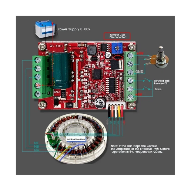 Шим PWM bldc регулятор DC 6V-60V 350W c датчиком Холла - изображение 2