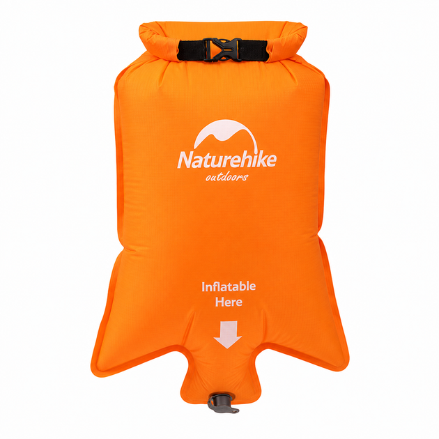 Мешок насос для надувания матраса Naturhike гермомешок 70х35 см герметичный насос водонепроницаемый Оранжевый - изображение 2
