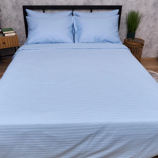 Комплект постільної білизни Moon&Star Satin Stripe Sky Stripe євро 200х220 наволочки 4х70х70 (MS-820017199) - зображення 2