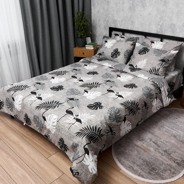 Комплект постельного белья Moon&Star Микросатин Premium Mono Tropic Полуторный 143х210 наволочки 2х70х70 (MS-820016082) - Фото 1 Комплект постельного белья Moon&Star Микросатин Premium Mono Tropic Полуторный 143х210 наволочки 2х70х70 (MS-820016082) - изображение 1