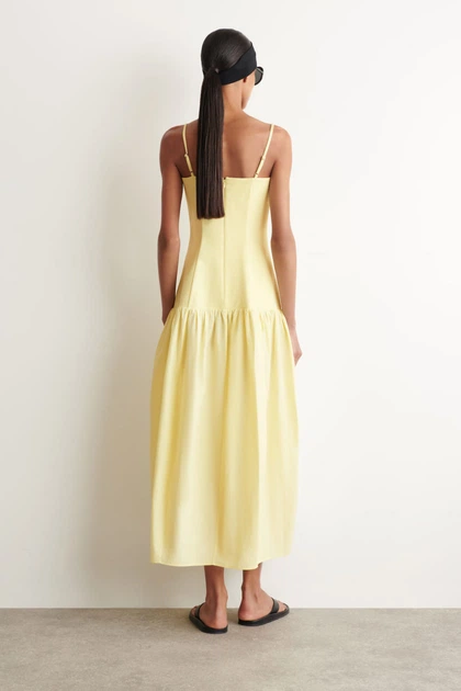 Сукня COS Sculpted Dropped Waist Midi Dress Жіноча Міді Жовта M (1340709002) - изображение 3