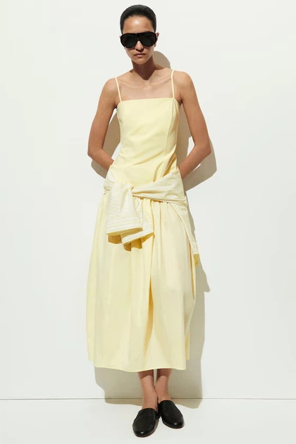 Сукня COS Sculpted Dropped Waist Midi Dress Жіноча Міді Жовта M (1340709002) - изображение 5