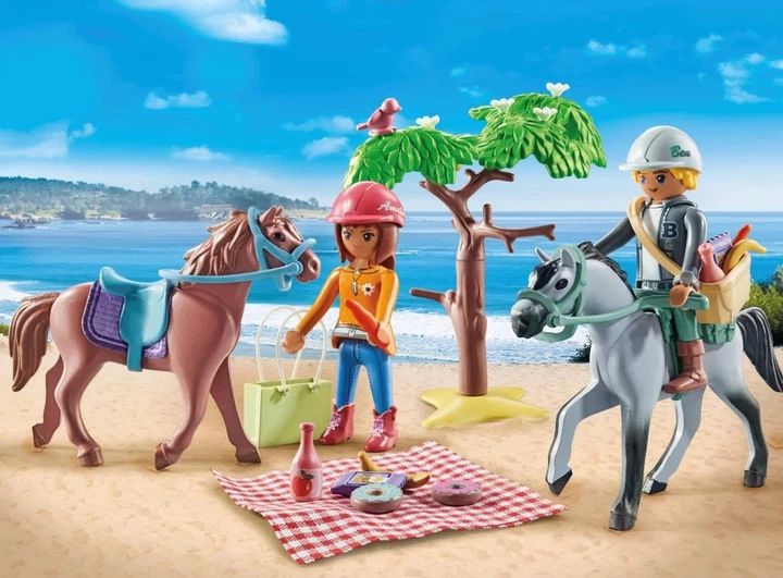 Конструктор Playmobil Horses Of Waterfall Horseback Riding Trip to the Beach With Amelia and Ben 43 предмети (4008789714701) - Фото 4 Конструктор Playmobil Horses Of Waterfall Horseback Riding Trip to the Beach With Amelia and Ben 43 предмети (4008789714701) - зображення 4