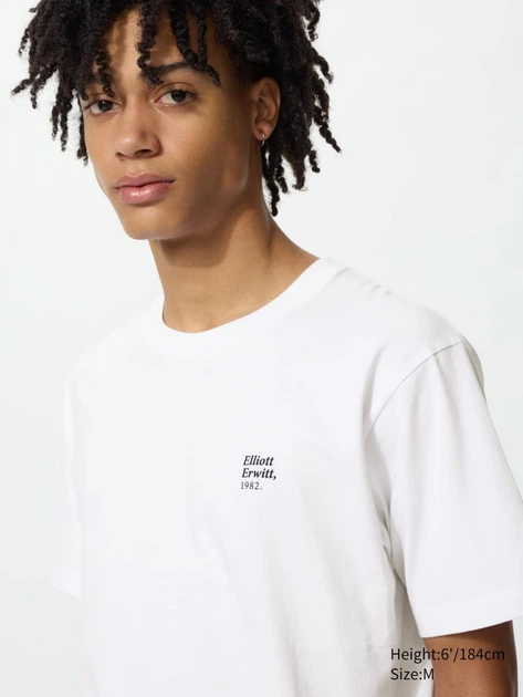 Футболка хлопковая оверсайз длинная женская Uniqlo 251753516 XL Белая (1159865375) - изображение 5