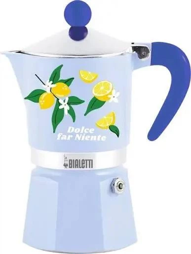 Гейзерна кавоварка Bialetti Rainbow Light Blue Lemons 3TZ 0006665 - Фото 1 Гейзерна кавоварка Bialetti Rainbow Light Blue Lemons 3TZ 0006665 - зображення 1