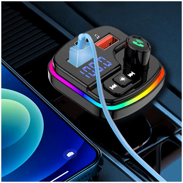 FM-трансмиттер с зарядкой 2xUSB Bluetooth поддержка microSD для автомобиля PERVOI LS-2465 - изображение 7