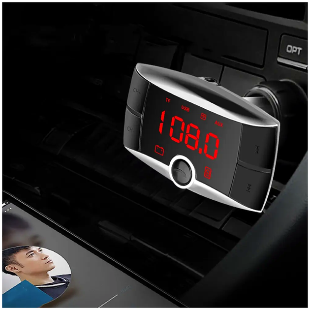 FM модулятор Bluetooth с двумя USB и AUX для автомобиля компактный LS-625 - изображение 5