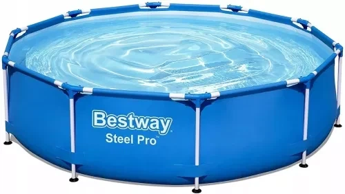 Каркасный бассейн Bestway Steel Pro 305×76 см круглый сине-серый на 4678 л, сборный садовый бассейн с трехслойной ПВХ-чашей - Фото 6 Каркасный бассейн Bestway Steel Pro 305×76 см круглый сине-серый на 4678 л, сборный садовый бассейн с трехслойной ПВХ-чашей - изображение 6