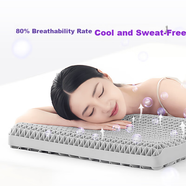 Подушка Yimian Deep Non-Latex Pillow Core Breathable TPE Grid Washable Classic 2.0 PRO Pillow Gray - изображение 8
