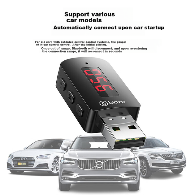 Автомобільний FM-трансмітер Biaze Bluetooth 5.4 USB (D51-M10) - зображення 5