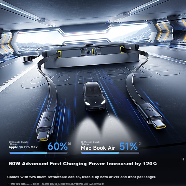 Зарядное устройство BASEUS Tesla GaN двойное - Фото 3 Зарядное устройство BASEUS Tesla GaN двойное - изображение 3