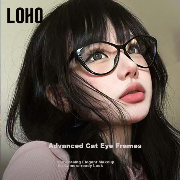 Очки LOHO с оправой «кошачий глаз», женские, черные, с защитой от синего света - Фото 7 Очки LOHO с оправой «кошачий глаз», женские, черные, с защитой от синего света - изображение 7