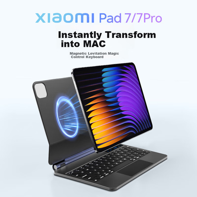 Smorss Xiaomi Pad 8/7 Pro Планшет Розумна Клавіатура Керування [Магнітна Плаваюча · Тонка та Портативна], Захисний Чохол із Сенсорним Керуванням Bluetooth для Планшетів [Сумісний з Xiaomi 7/8], Підсвічування - зображення 11