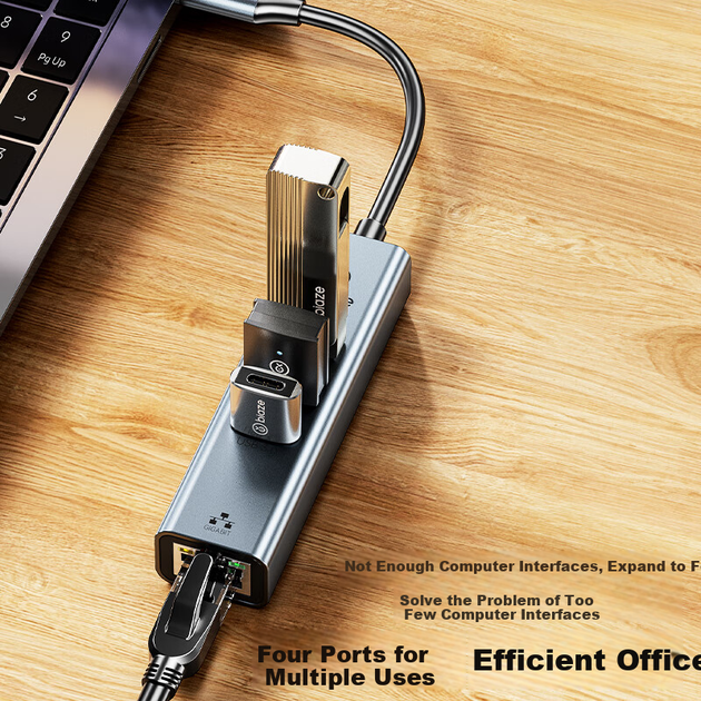 Сетевой адаптер Biaze ZH295 USB Type-C / Gigabit Ethernet / Grey - изображение 3