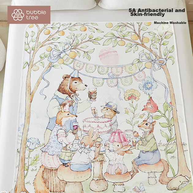 Пеленальный коврик BUBBLE TREE для новорожденных, водонепроницаемый, дышащий, моющийся, большого размера. - изображение 4