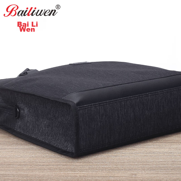 Bailiwen B0074 Чорна 3D двошарова сумка, сумка для офісних зустрічей, сумка для документів, портативний чоловічий портфель через плече великої місткості, сумка для ноутбука, сумка для бізнесу, сумка для конференцій - изображение 12