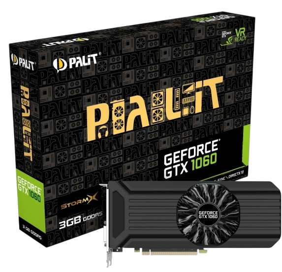 Відеокарта GeForce GTX 1060 3GB Palit StormX (NE51060015F9-1061F) Б/В - Фото 1 Відеокарта GeForce GTX 1060 3GB Palit StormX (NE51060015F9-1061F) Б/В - зображення 1
