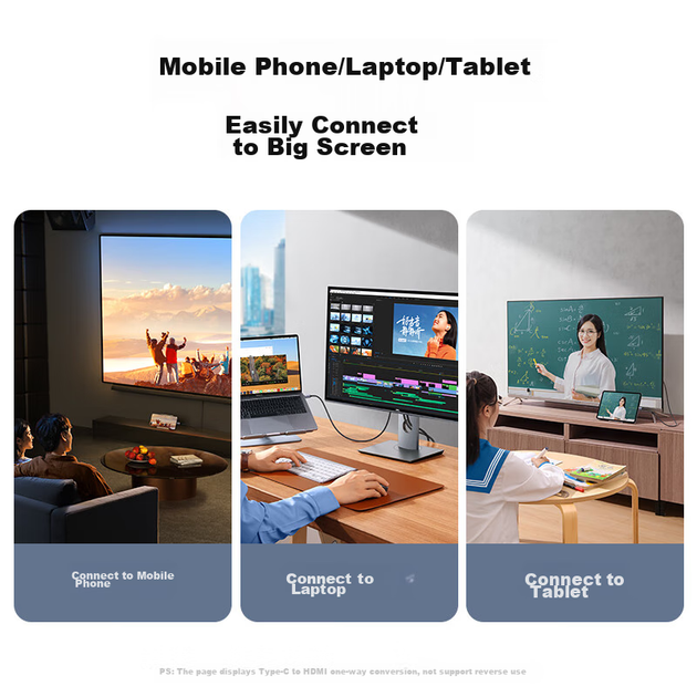 Кабель Ugreen USB Type-C - HDMI 4K 60 Гц 2 м (50571) - Фото 9 Кабель Ugreen USB Type-C - HDMI 4K 60 Гц 2 м (50571) - изображение 9