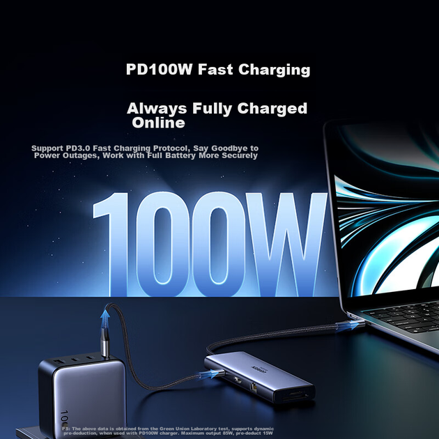 Розширювальна док-станція UGREEN Type-C, адаптер HDMI, розширювальна док-станція 4K 60Hz, дублювання екрана, порт Gigabit Ethernet, зчитувач карт пам'яті, USB 3.0, сумісний з Macbook Air 2025, Huawei, Lenovo, Apple - изображение 9