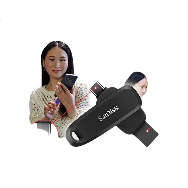 Флешка SanDisk 64ГБ Type-C USB3.2 DDC6, жовта - зображення 2