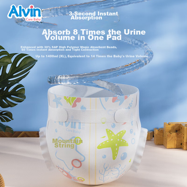 Подгузники Aiweier Alvin Classic Soft Touch M, 58 шт, дышащие мягкие, ночные - Фото 5 Подгузники Aiweier Alvin Classic Soft Touch M, 58 шт, дышащие мягкие, ночные - изображение 5