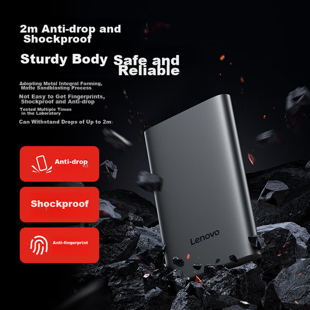 Портативний жорсткий диск Lenovo F508 обсягом 1 ТБ, USB 3.2 Gen1, 2,5-дюймовий механічний жорсткий диск, зовнішній диск для ноутбука, резервне копіювання файлів і світлин, зовнішнє сховище. - зображення 7
