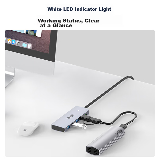 Хаб UNITEK USB 3.2 10G Gen2 розширювальний 4-портовий з Type-C, для ноутбуків/ПК, 0.3м - зображення 12