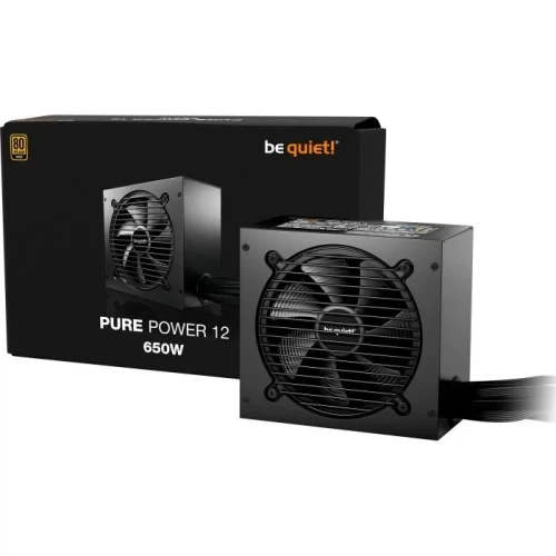 Блок живлення 650 Вт, be quiet! Pure Power 12, Black, 80+ Gold, Active PFC, 12 см, 1xMolex / 5xSATA / 1x16-pin / 2x6+2-pin / 2x4+4-pin / 1x20+4-pin, захист OCP/OVP/OPP/OTP/SCP/UVP/SIP, ATX 3.1 (BP002EU) - зображення 4