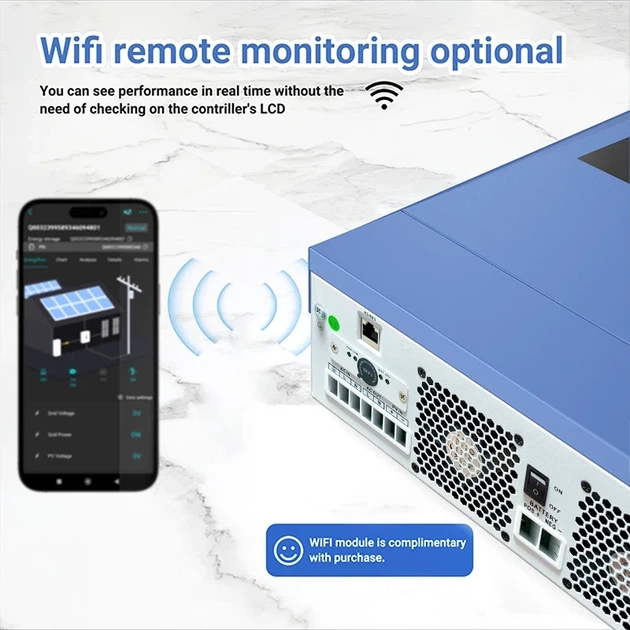 Гибридный инвертор Anenji4200 W 24V Wi-Fi + 2 Аккумулятора REDODO 12В 100Ah LiFePO4 (2560 Wh) + - изображение 7