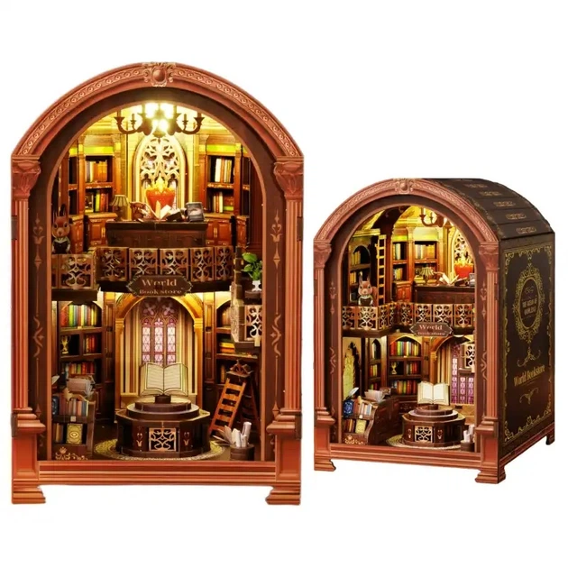 Бук Нук Книжковий магазин Інтер'єрний конструктор World Bookstore DIY Book Nook Kit XSL-01 - изображение 3