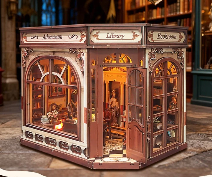 Бук Нук Кабінет Афіни Інтер'єрний конструктор Book Nook Athenaeum Cabinet DIY SJ-038 - Фото 4 Бук Нук Кабінет Афіни Інтер'єрний конструктор Book Nook Athenaeum Cabinet DIY SJ-038 - изображение 4