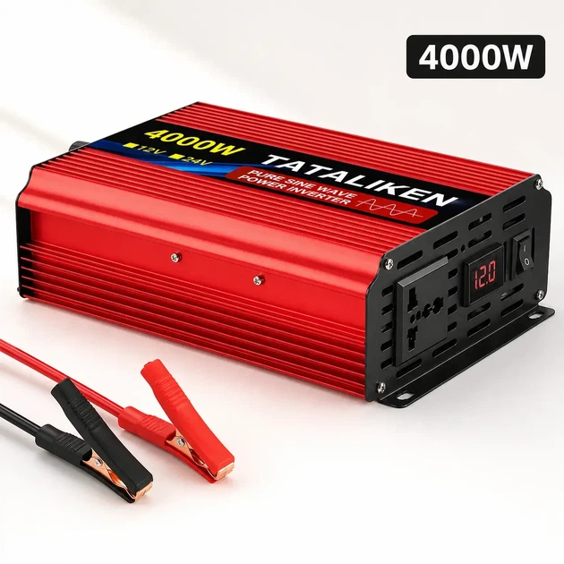 Инвертор с чистой синусоидой 24V → 220V Tataliken 4000W для ноутбука, котла, холодильника и большинства бытовой техники - Фото 4 Инвертор с чистой синусоидой 24V → 220V Tataliken 4000W для ноутбука, котла, холодильника и большинства бытовой техники - изображение 4