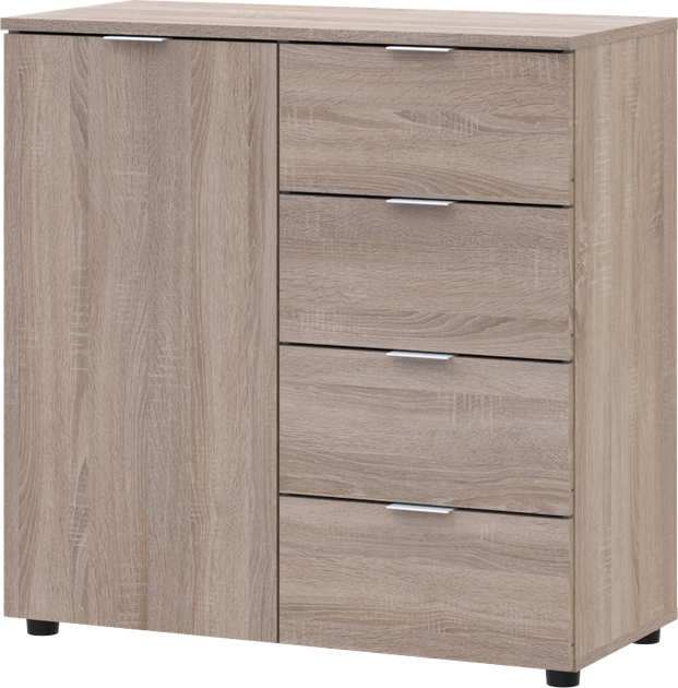 Комод Doros Рон 1 1 фасад 4 ящика 80х38х81 см Дуб сонома (41516294) - Фото 1 Комод Doros Рон 1 1 фасад 4 ящика 80х38х81 см Дуб сонома (41516294) - изображение 1