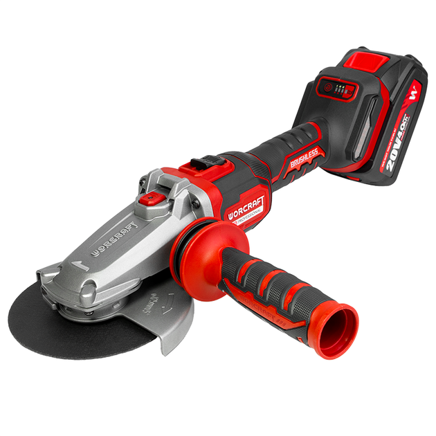 Аккумуляторная бесщеточная шлифмашина угловая WORCRAFT CAG‑S20LiBF-125 без АКБ и ЗУ, 6 скоростей - изображение 2