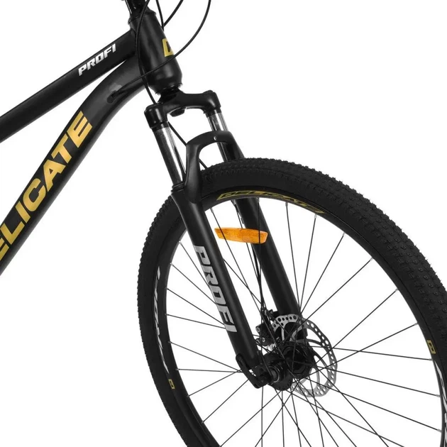 Велосипед гірський найнер 29" Profi Delicate AM DD рама 15" на зріст 155-175 см чорно-золотистий (DL-29006) - Фото 3 Велосипед гірський найнер 29" Profi Delicate AM DD рама 15" на зріст 155-175 см чорно-золотистий (DL-29006) - зображення 3