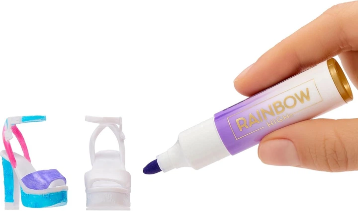 Кукла Rainbow High DIY Airbrush Marker Kit - Рейнбоу Хай Набор для самостоятельного изготовления куклы с аэрографом, Серые глаза (543367) - Игровой набор Mattel - изображение 7