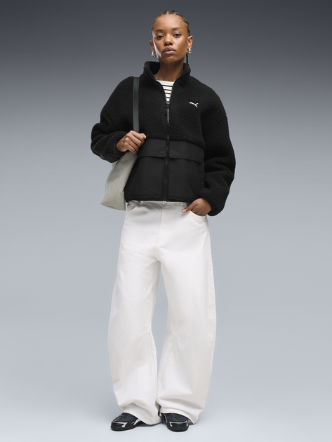 Толстовка на молнии без капюшона утепленная женская Puma Outerwear 69456701 XL Black (4070033515181) - Фото 3 Толстовка на молнии без капюшона утепленная женская Puma Outerwear 69456701 XL Black (4070033515181) - изображение 3