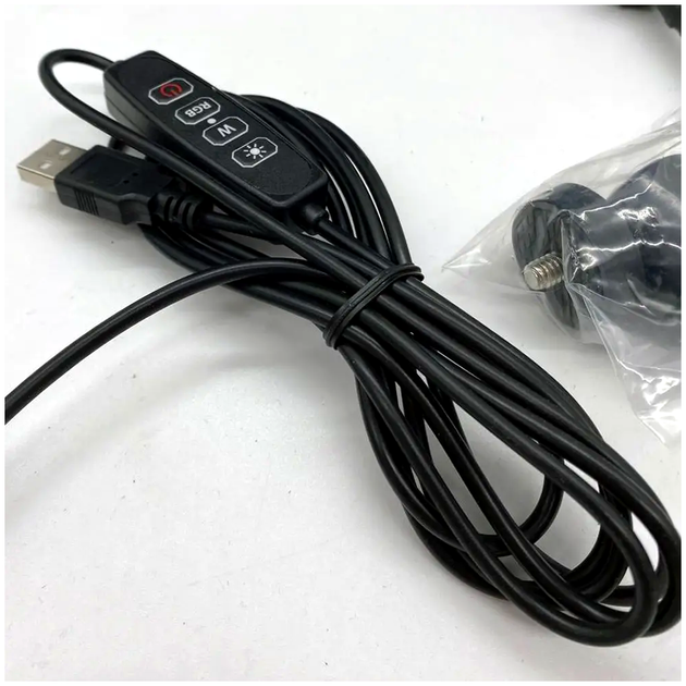 Кольцевая лампа RGB 20 см для селфи и видео 25Вт USB черный LS-536 - зображення 8