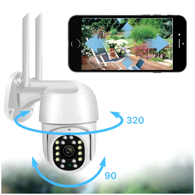 WiFi камера 5Мп с детектором движения уличная IP камера белая LS-843 - зображення 5