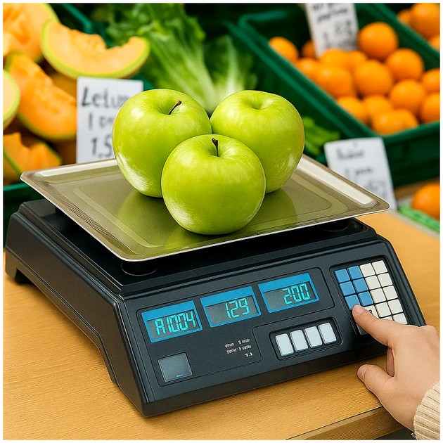 Весы торговые до 55 кг с подсветкой для магазина и дома черные Staropera LS-2694 - изображение 3